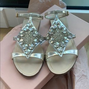 Miu Miu Crystal Embellished Sandal